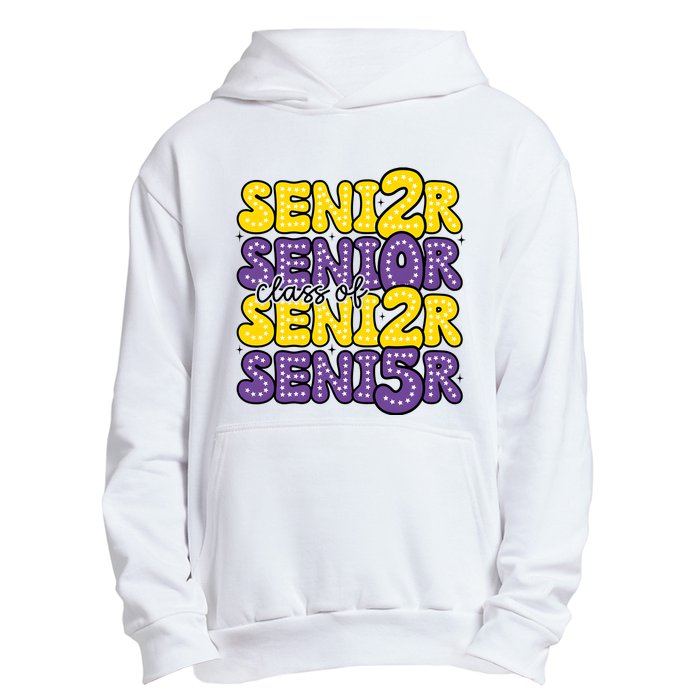 Senior 2025 Retro Graduation Class Of Senior Urban Pullover Hoodie