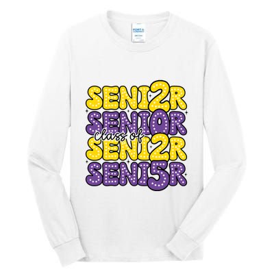 Senior 2025 Retro Graduation Class Of Senior Tall Long Sleeve T-Shirt