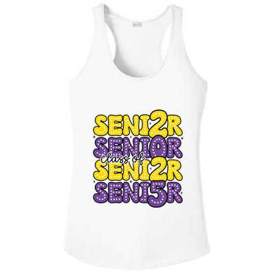 Senior 2025 Retro Graduation Class Of Senior Ladies PosiCharge Competitor Racerback Tank