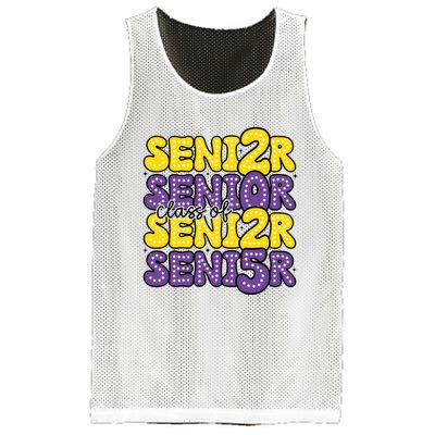 Senior 2025 Retro Graduation Class Of Senior Mesh Reversible Basketball Jersey Tank