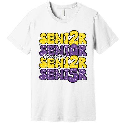 Senior 2025 Retro Graduation Class Of Senior Premium T-Shirt