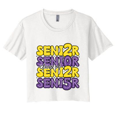Senior 2025 Retro Graduation Class Of Senior Crop Top