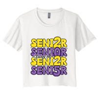 Senior 2025 Retro Graduation Class Of Senior Women's Crop Top Tee
