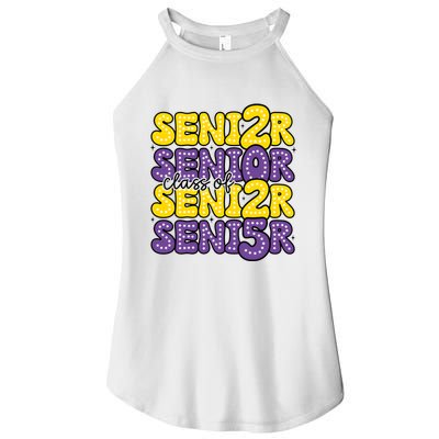 Senior 2025 Retro Graduation Class Of Senior Women's Perfect Tri Rocker Tank