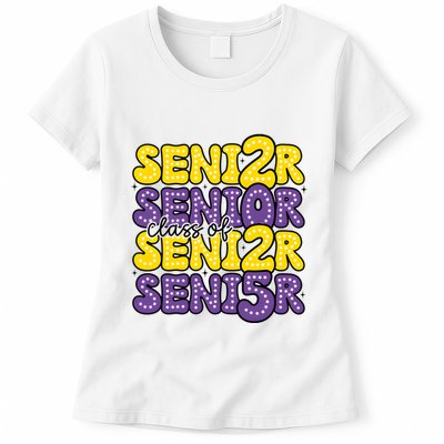 Senior 2025 Retro Graduation Class Of Senior Womens T-Shirt