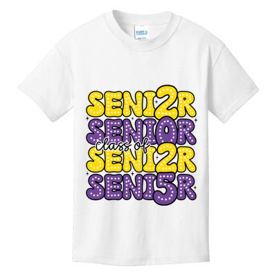Senior 2025 Retro Graduation Class Of Senior Kids T-Shirt