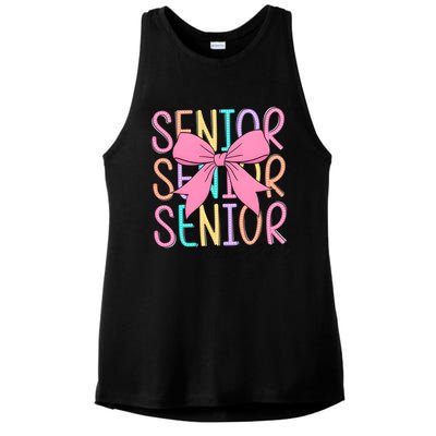 Senior 2025 Retro Graduation Class Of 2025 Ladies PosiCharge Tri-Blend Wicking Tank