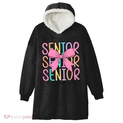 Senior 2025 Retro Graduation Class Of 2025 Hooded Wearable Blanket