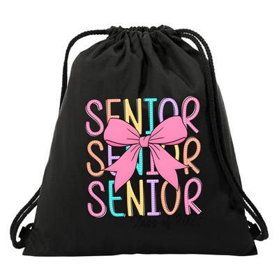 Senior 2025 Retro Graduation Class Of 2025 Drawstring Bag