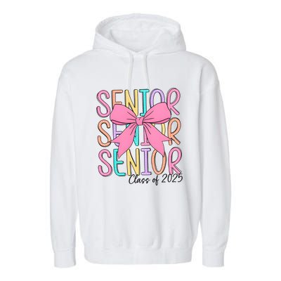 Senior 2025 Retro Graduation Class Of 2025 Garment-Dyed Fleece Hoodie