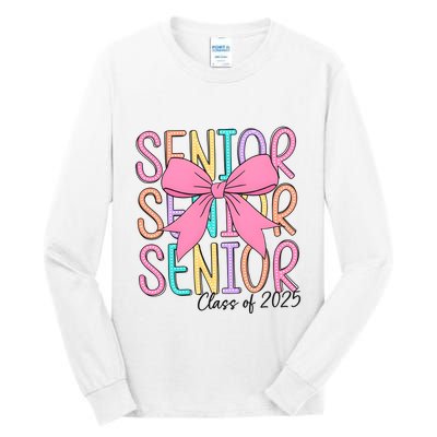 Senior 2025 Retro Graduation Class Of 2025 Tall Long Sleeve T-Shirt