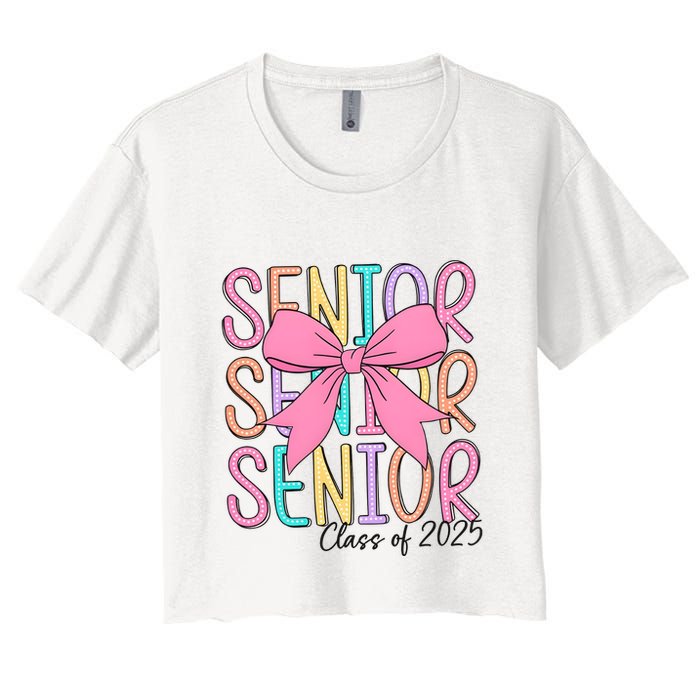 Senior 2025 Retro Graduation Class Of 2025 Women's Crop Top Tee