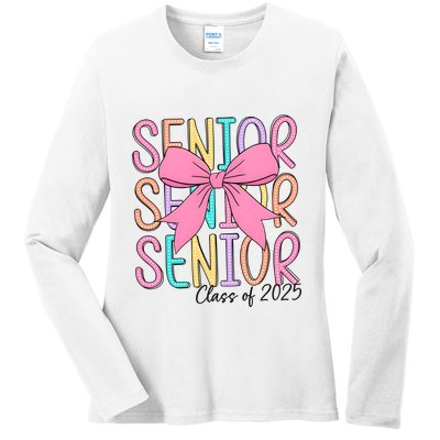 Senior 2025 Retro Graduation Class Of 2025 Ladies Long Sleeve Shirt