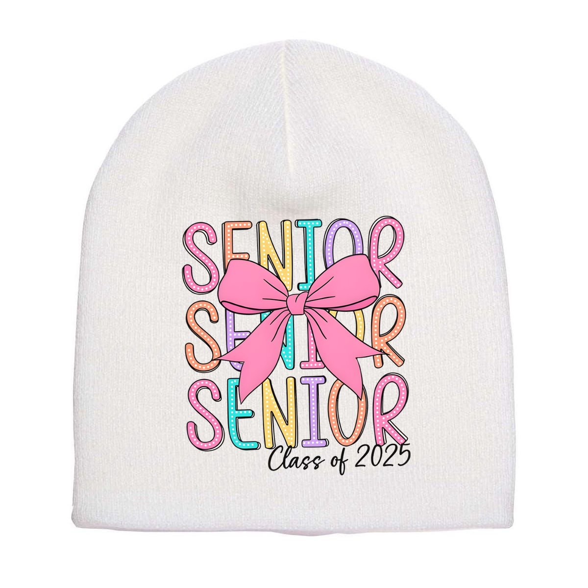 Senior 2025 Retro Graduation Class Of 2025 Short Acrylic Beanie