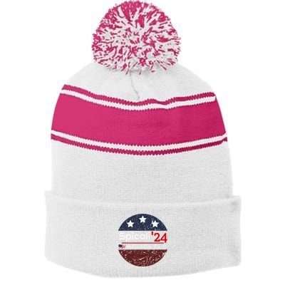 Spicoli 24 Relax I Can Fix It Stripe Pom Pom Beanie