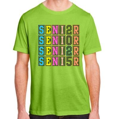 Senior 2025 Retro Checkered Adult ChromaSoft Performance T-Shirt