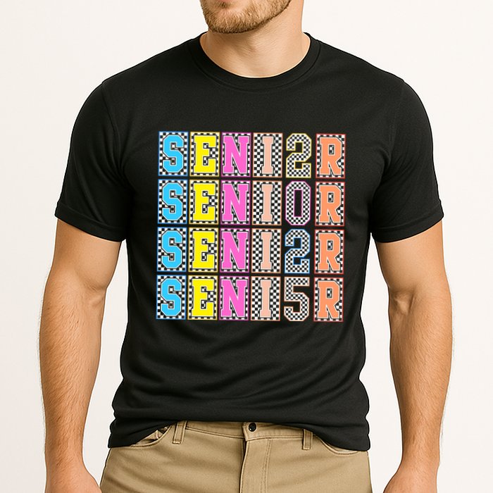 Senior 2025 Retro Checkered Cooling Performance Crew T-Shirt
