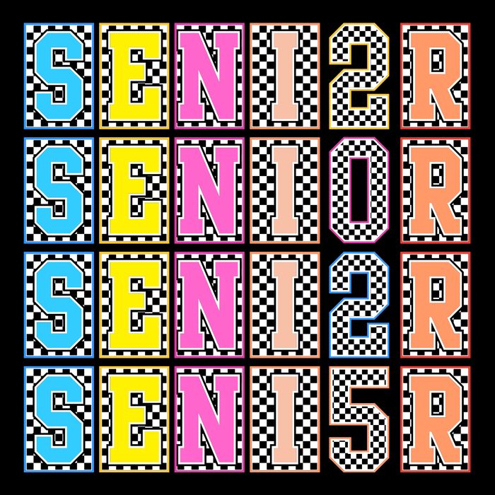 Senior 2025 Retro Checkered Cooling Performance Crew T-Shirt