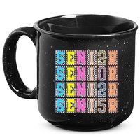 Senior 2025 Retro Checkered 15oz Campfire Ceramic Mug