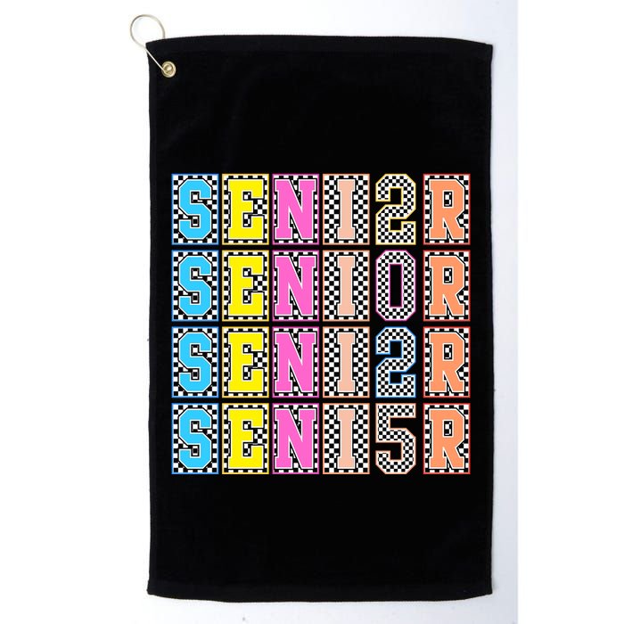 Senior 2025 Retro Checkered Golf Towel
