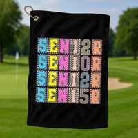 Senior 2025 Retro Checkered Golf Towel
