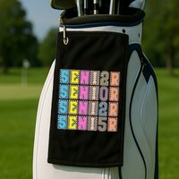 Senior 2025 Retro Checkered Golf Towel