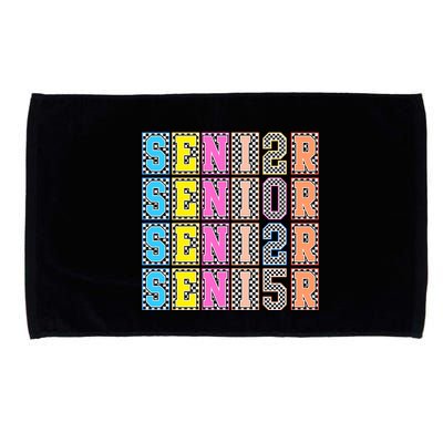 Senior 2025 Retro Checkered Microfiber Hand Towel