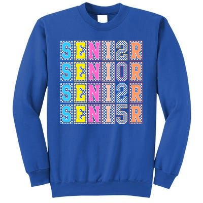 Senior 2025 Retro Checkered Sweatshirt