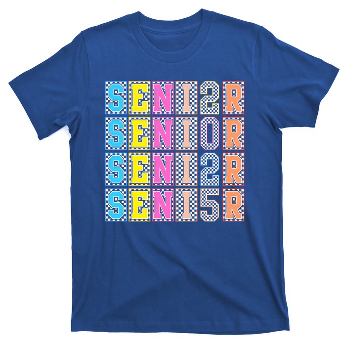 Senior 2025 Retro Checkered T-Shirt