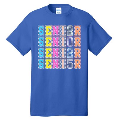 Senior 2025 Retro Checkered Tall T-Shirt