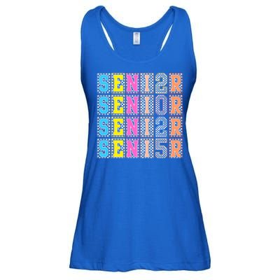 Senior 2025 Retro Checkered Ladies Essential Flowy Tank