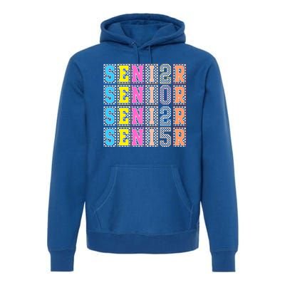 Senior 2025 Retro Checkered Premium Hoodie