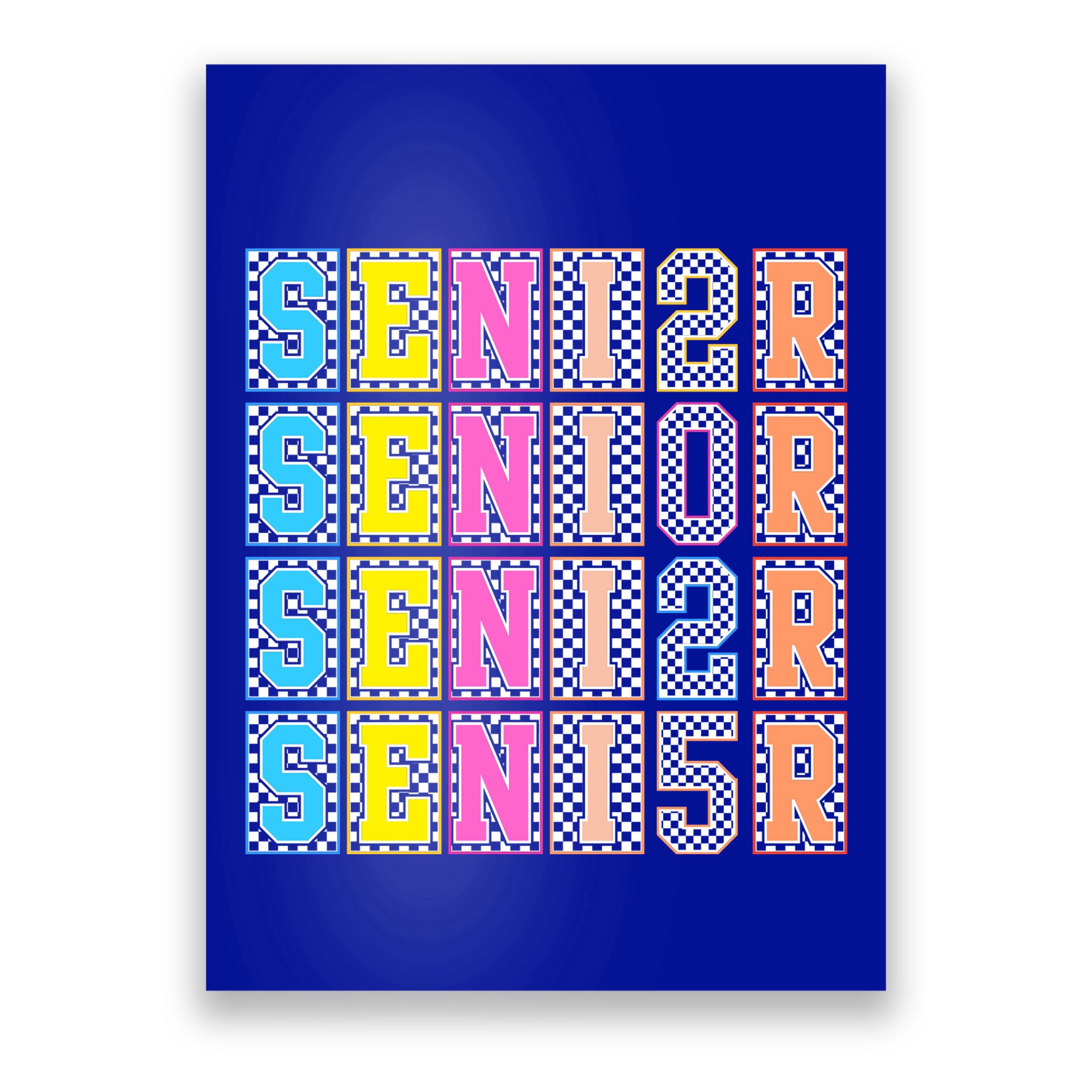 Senior 2025 Retro Checkered Poster