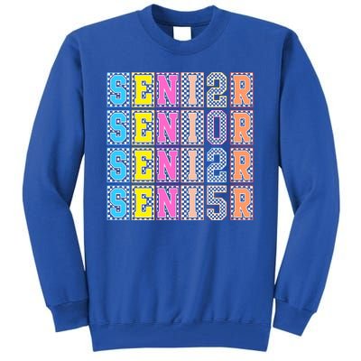 Senior 2025 Retro Checkered Tall Sweatshirt