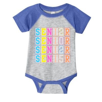 Senior 2025 Retro Checkered Infant Baby Jersey Bodysuit