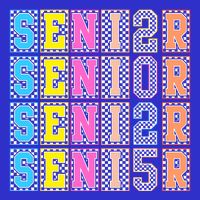 Senior 2025 Retro Checkered Kids T-Shirt