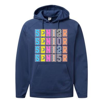 Senior 2025 Retro Checkered Performance Fleece Hoodie