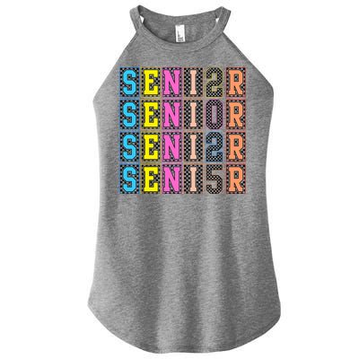 Senior 2025 Retro Checkered Women’s Perfect Tri Rocker Tank