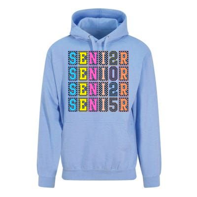 Senior 2025 Retro Checkered Unisex Surf Hoodie