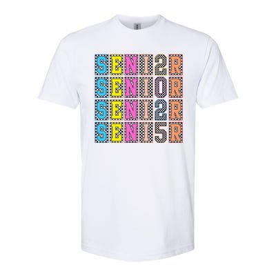 Senior 2025 Retro Checkered Softstyle CVC T-Shirt