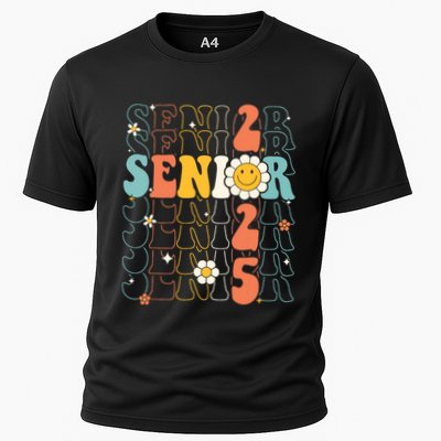 Senior 2025 Retro Groovy Class Of 2025 Graduation Senior 25 Performance Shirt