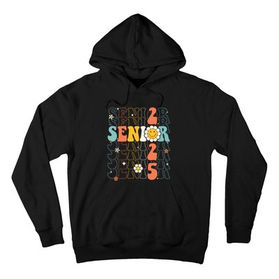 Senior 2025 Retro Groovy Class Of 2025 Graduation Senior 25 Hoodie