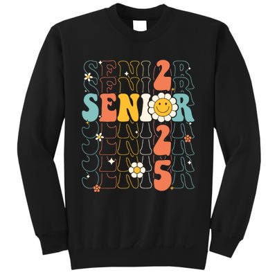 Senior 2025 Retro Groovy Class Of 2025 Graduation Senior 25 Sweatshirt