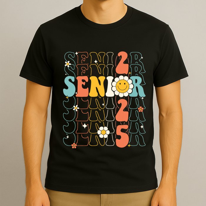 Senior 2025 Retro Groovy Class Of 2025 Graduation Senior 25 T-Shirt