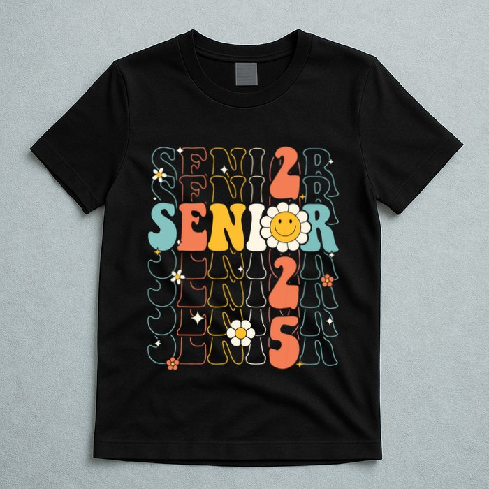 Senior 2025 Retro Groovy Class Of 2025 Graduation Senior 25 T-Shirt