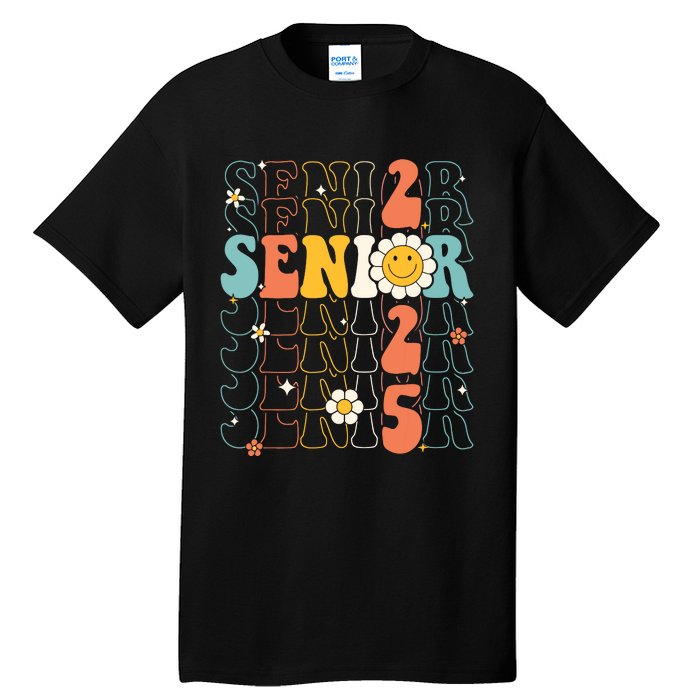 Senior 2025 Retro Groovy Class Of 2025 Graduation Senior 25 Tall T-Shirt