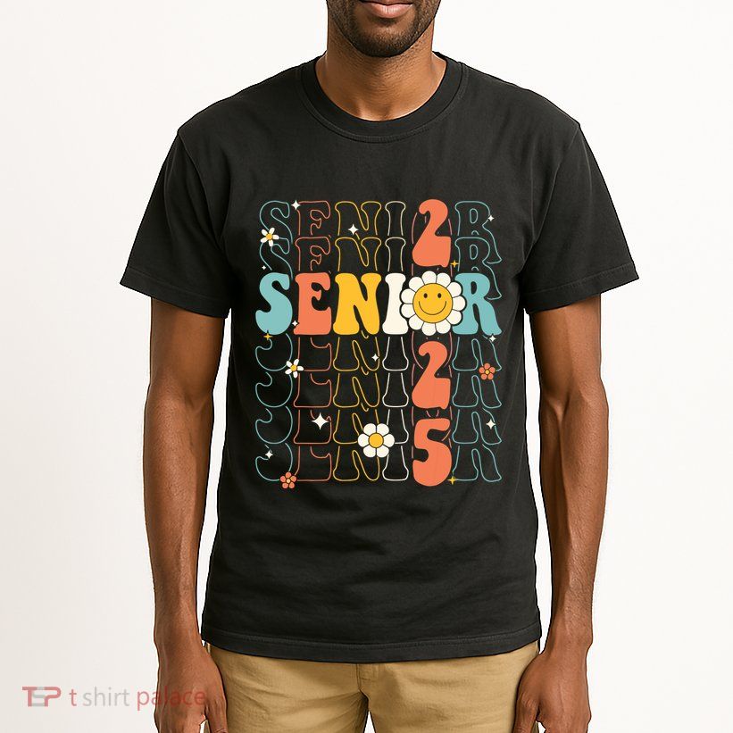 Senior 2025 Retro Groovy Class Of 2025 Graduation Senior 25 Tall T-Shirt
