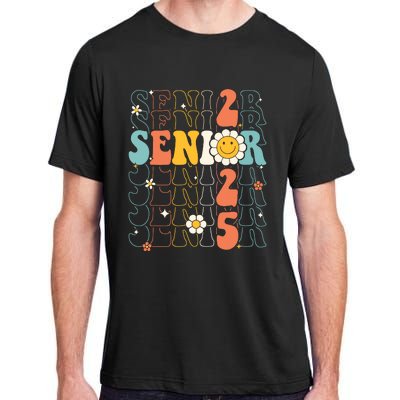 Senior 2025 Retro Groovy Class Of 2025 Graduation Senior 25 Adult ChromaSoft Performance T-Shirt