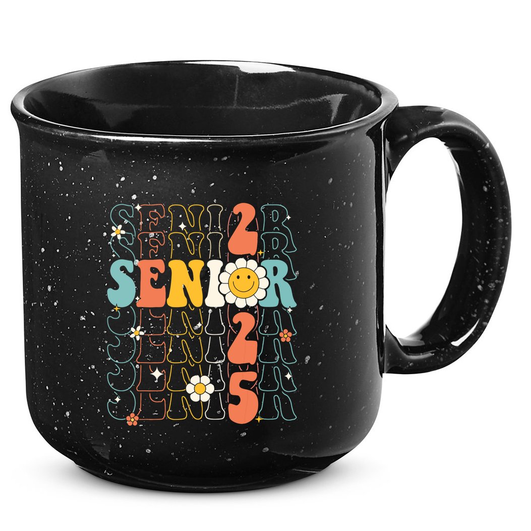 Senior 2025 Retro Groovy Class Of 2025 Graduation Senior 25 15oz Campfire Ceramic Mug