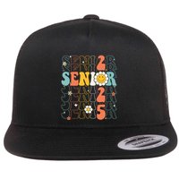 Senior 2025 Retro Groovy Class Of 2025 Graduation Senior 25 Flatbill Hat